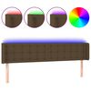vidaXL Testiera a LED Marrone Scuro 163x16x78/88 cm in Tessuto