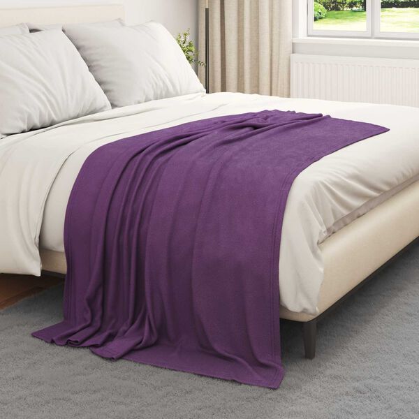 vidaXL Coperte da Pile 6 pcs Viola 170 x 130 cm Panno