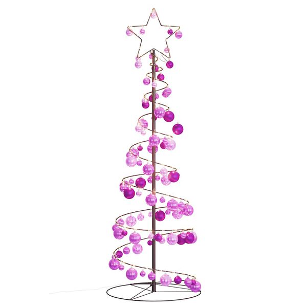 vidaXL Albero di Natale a LED con Palline 100 LED Bianco Caldo 150 cm