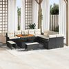vidaXL Set Divano da Giardino con cuscino 13 pcs Nero polyrattan