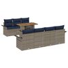 vidaXL Set Divano da Giardino 8 pz grigio e blu navy