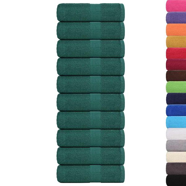 vidaXL Asciugamani da bagno 10 pz FROGN Verde 30x30 cm 100% cotone