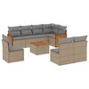 vidaXL Set Divano da Giardino 9 pz con Cuscini Beige in Polyrattan