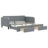 vidaXL Divano Letto Estraibile Cassetti Grigio Chiaro 100x190 Tessuto