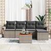 vidaXL Set Divano da Giardino con cuscino 6 pcs Grigio polyrattan
