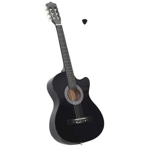 vidaXL Chitarra Classica Cutaway Western con 6 Corde Nera 38"