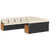vidaXL Set Divani da Giardino 10pz con Cuscini in Polyrattan Nero