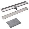 vidaXL Canaletta di Drenaggio Lineare per Doccia 830x140 mm Acciaio Inox