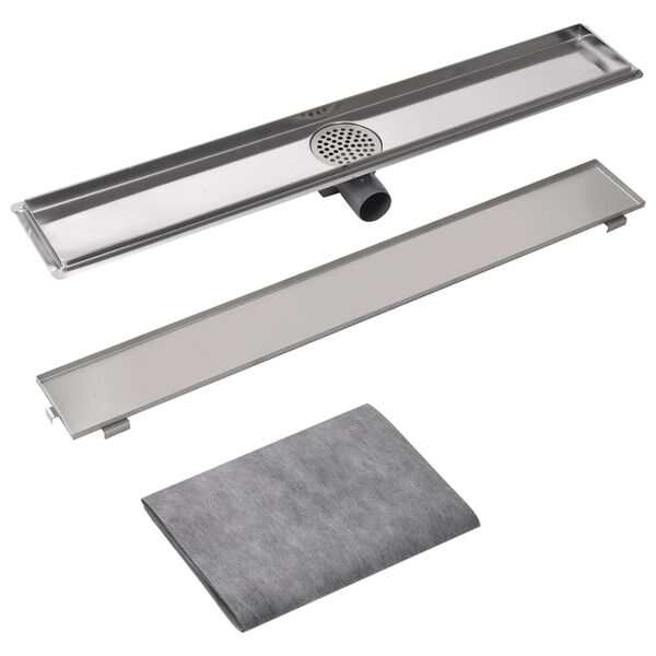 vidaXL Canaletta di Drenaggio Lineare per Doccia 830x140 mm Acciaio Inox