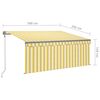 vidaXL Tenda Automatica con LED Sensore Vento 3x2,5 m Giallo Bianco