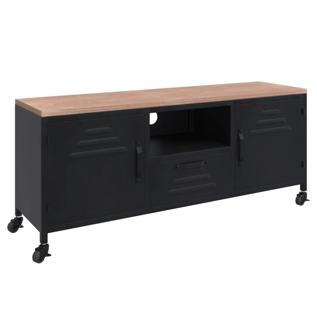 Mueble Tv Otta Madera Maciza Pino Marrón Blanco 113,5x43x57 Cm Vidaxl Con Ofertas En - 6