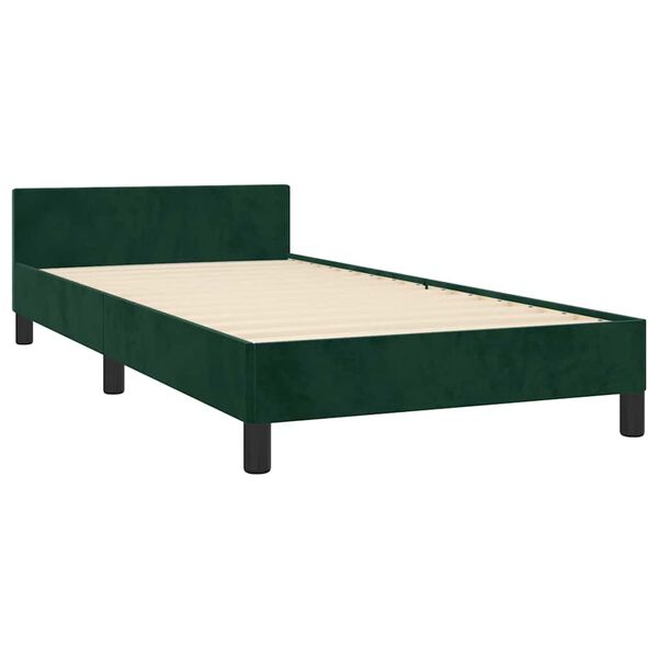 vidaXL Giroletto senza Materasso Verde Scuro 100x200 cm in Velluto