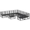 vidaXL Set Divano da Giardino con cuscino 9 pcs Nero Acciaio