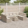vidaXL Set Divano da Giardino 10 pcs Beige e Crema polyrattan