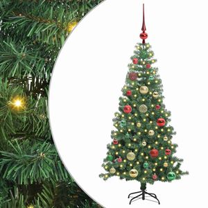 vidaXL Albero di Natale con 150 LED con supporto Verde 120 cm PVC