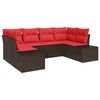 vidaXL Set Divano da Giardino con cuscino 6 pcs Marrone polyrattan
