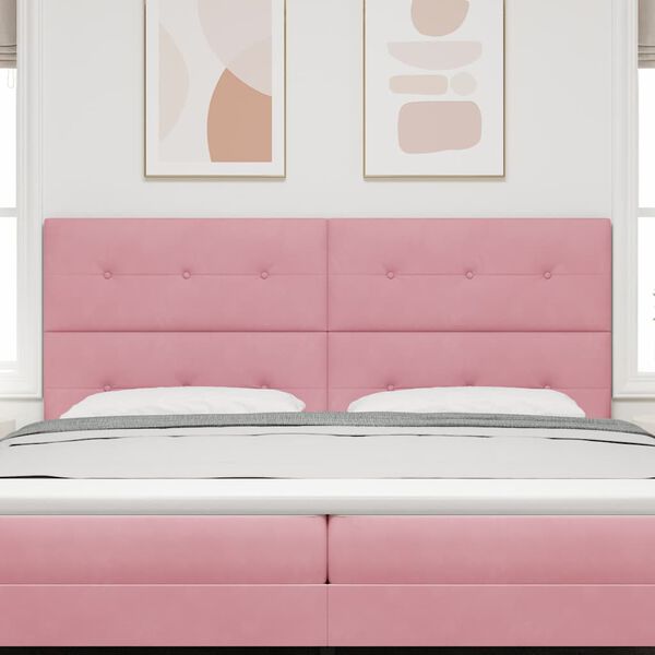 vidaXL Testiera LED con luci a strisce a LED Rosa 200 cm Poliestere