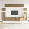 vidaXL Set Mobile TV 8 pz Montato a Parete Rovere in Legno Multistrato