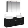 vidaXL Set di mobili per il bagno 4 pz Rovere Nero