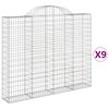 vidaXL Cesti Gabbioni ad Arco 9 pz 200x30x160/180 cm Ferro Zincato