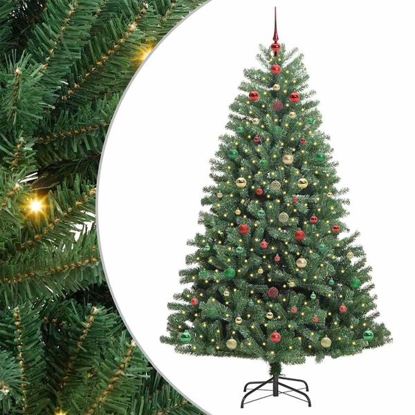 vidaXL Albero di Natale Artificiale con Rami Pieghevoli Verde 240 cm