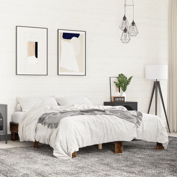 vidaXL Giroletto Rovere Fumo 150x200 cm in Legno Multistrato Metallo