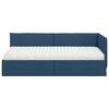 vidaXL Struttura Letto Angolare con Materasso 2 pcs Blu Velluto