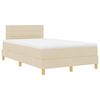 vidaXL Letto a molle con materasso Crema 120 x 190 cm Tessuto