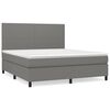 vidaXL Giroletto a Molle con Materasso Grigio Scuro 180x200 cm Tessuto
