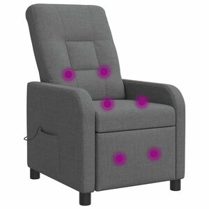 vidaXL Poltrona Massaggiante Grigio Scuro Tessuto