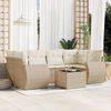 vidaXL Set Divani da Giardino 7 pz con Cuscini Beige in Polyrattan