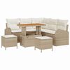 vidaXL Set Divano da Giardino 8 pz 7-Numero di posti Beige e Crema
