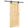 vidaXL Porta scorrevole Naturale e Nero 90 x 210 cm