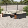 vidaXL Set Divani da Giardino 12 pz con Cuscini Nero in Polyrattan