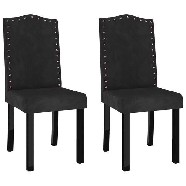 vidaXL Sedie da Pranzo 2 pz Nere in Velluto