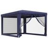 vidaXL Tenda per Feste con 4 Pareti Laterali in Rete Blu 3x4 m HDPE