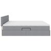 vidaXL Letto con contenitore e LED Grigio chiaro 200 x 200 cm Tessuto