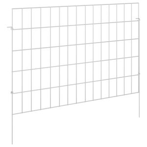 vidaXL Recinzione da Giardino con Picchetti 48 pz 75 x 50 cm Argento