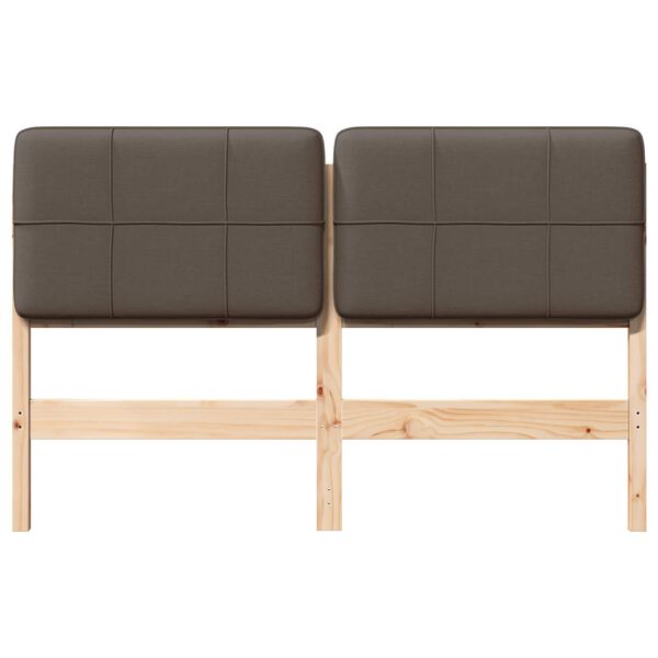 vidaXL Testiera imbottita Marrone e taupe 140 cm Pino massello