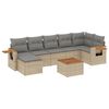 vidaXL Set Divano da Giardino 8 pz con Cuscini Beige in Polyrattan