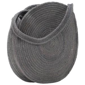 vidaXL Borsa a Tracolla Rotonda Fatta a Mano in Juta Grigio Scuro