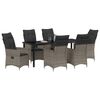 vidaXL Set da Pranzo per Giardino con cuscino 7 pcs Grigio polyrattan