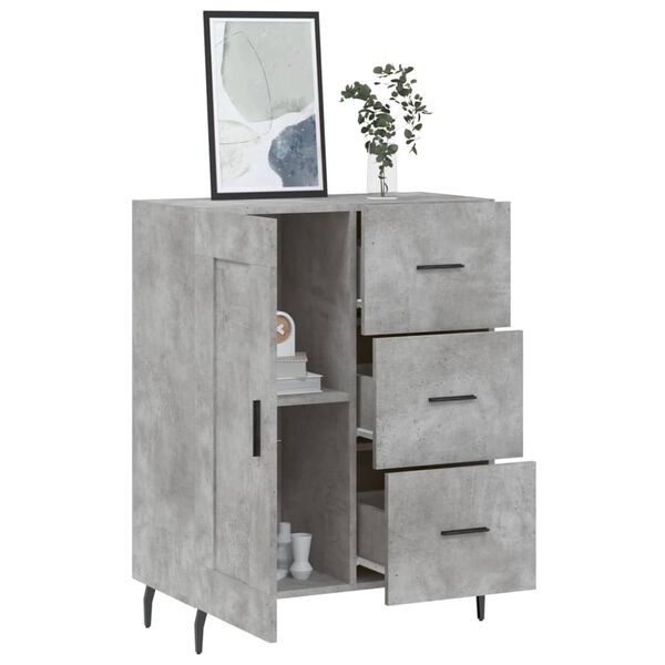 vidaXL Credenza Grigio Cemento 69,5x34x90 cm in Legno Multistrato