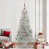 vidaXL Albero di Natale con 300 LED con supporto Argento 240 cm PET