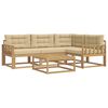 vidaXL Set di divani da esterno 5 pz Bianco e Beige Poliestere
