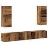 vidaXL Set Mobile TV 4 pz Montato a Parete Legno Antico in Truciolato