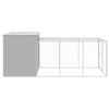 vidaXL Casetta Cani Corsa Grigio Chiaro 214x457x181 cm Acciaio Zincato