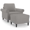vidaXL Poltrona con Poggiapiedi Grigio Chiaro 60 cm in Tessuto