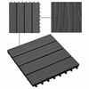 vidaXL Piastrella per Decking Design 3D 11 pcs Nero 30 x 30 cm WPC