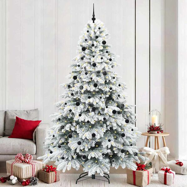 vidaXL Albero di Natale artificiale con 300 LED Bianco 240 cm PE e PVC